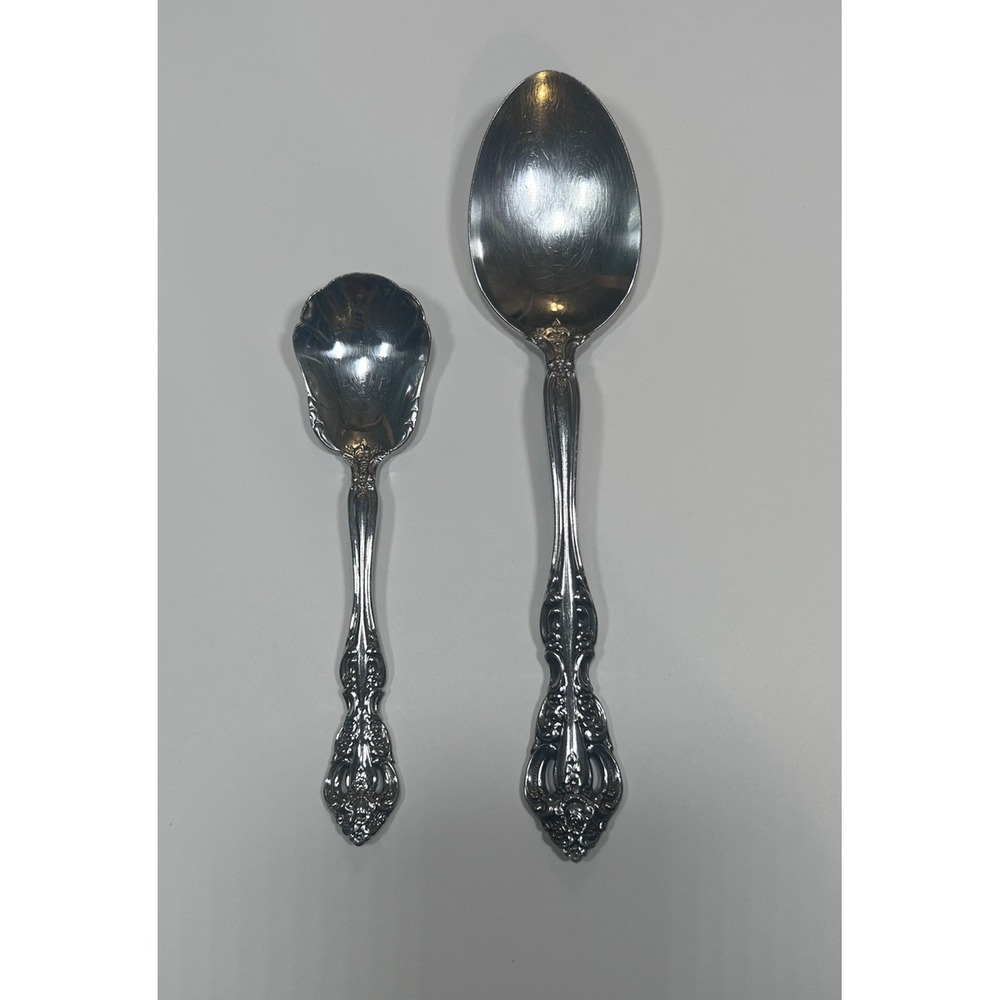 Oneida Stainless Flatware Michelangelo 2 PIECES, serving Spoon, sugar spoon